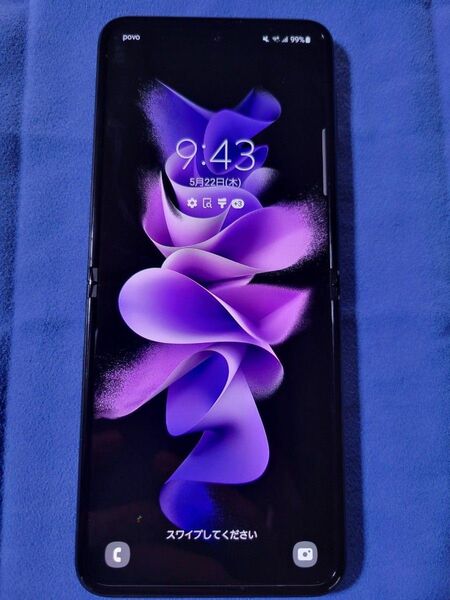 Galaxy Z Flip 3 128GB au版Simフリー SCG12 ファントムブラック 純正レザーケース付き