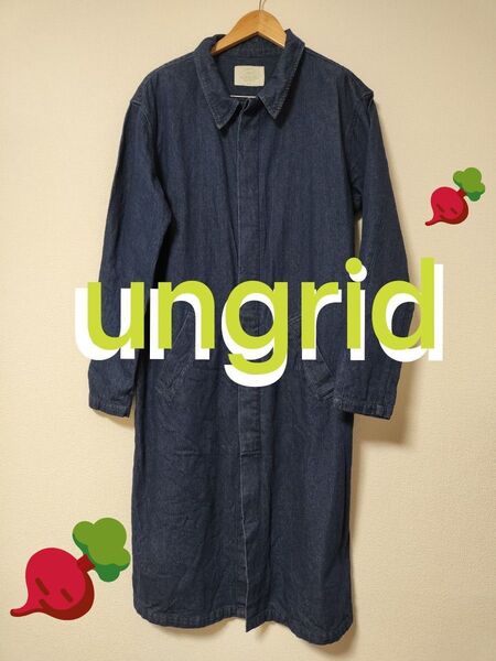 美品 ungrid デニムコート コート シャツワンピース ワンピース 長袖 春 ロングコート スプリングコート