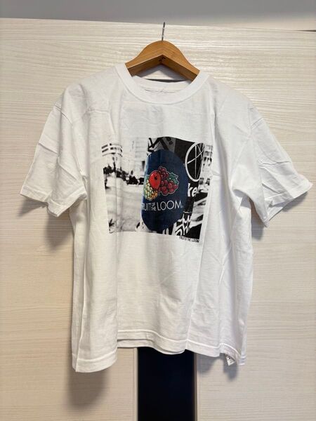 【BAYFLOW × FRUIT OF THE LOOM】 Tシャツ 半袖 コットン ホワイト クルーネック プリント