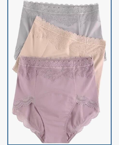 サニタリーショーツ 生理用パンツ レディース 漏れ防止 深ばき レース付3枚組