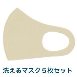 洗えるマスク 5枚セット エクリュ