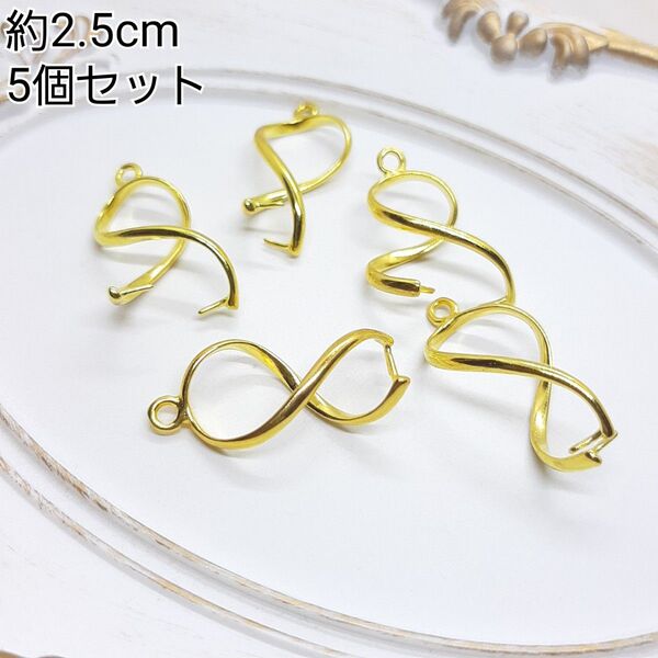ハンドメイドパーツ ピアス金具 金属パーツ 接続金具 ゴールドカラー 5個セット