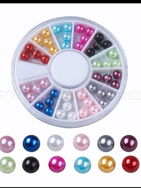 5mm 穴なしパール カラフルMIX ビーズ パール 48個入り