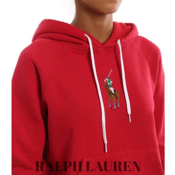 【極美品】Polo Ralph Lauren 赤 プルオーバーパーカー Mサイズ