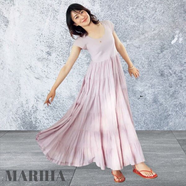 【美品・即売れ】MARIHA マリハ 草原の虹のドレス ピンク 38 Mサイズ ロング丈 きれいめ