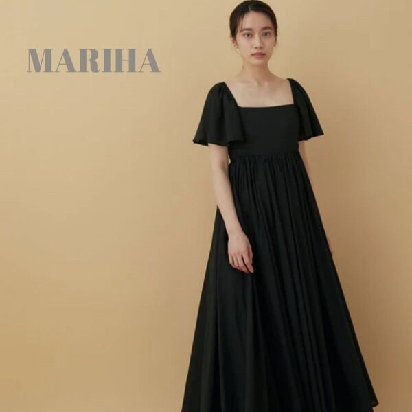 【美品】MARIHA マリハ そよ風のドレス オニキス ブラック 36 Sサイズ 半袖ワンピース 黒 ロングドレス 発表会