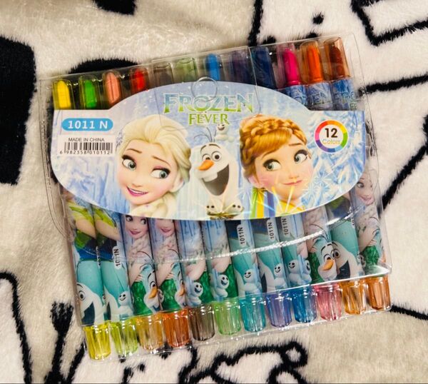 ラスト1点【新品・未使用】アナと雪の女王 回転クレヨン クレヨン 12色セット 08