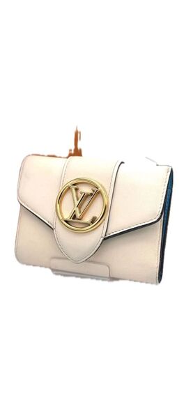 ルイヴィトン Louis Vuitton ポルトフォイユ・ポンヌフ LV コンパクト 三つ折り財布 ホワイト