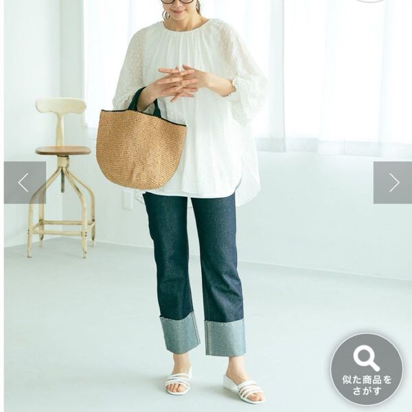 ピュアルセシン ロールアップデニムパンツ