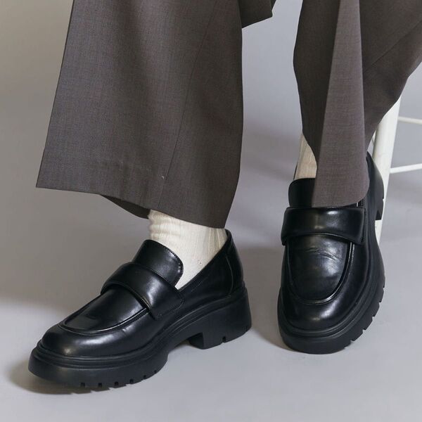 【美品】BEAUTY&YOUTH UNITED ARROWS レザーライクローファー -晴雨兼用- シューズ ブラック