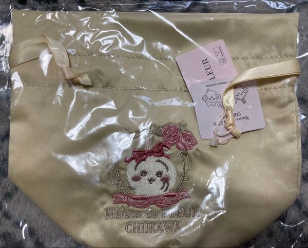 ちいかわ メゾンドフルール うさぎ刺繍巾着