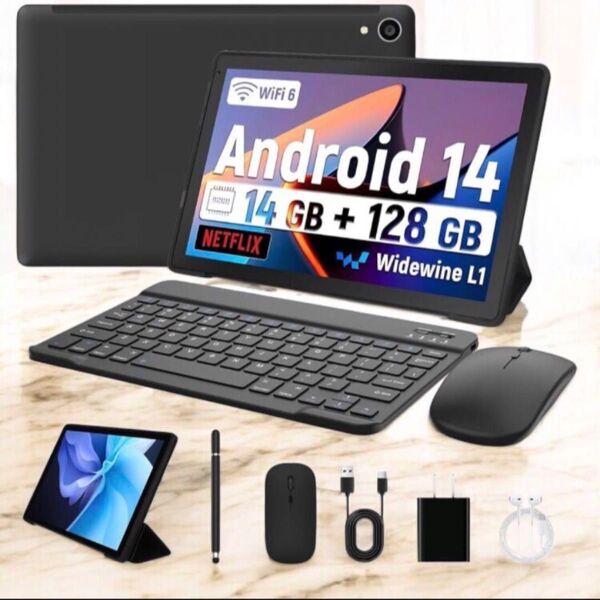 Android 14 タブレット 10インチ 付属品完備 アンドロイド 10.1インチ 8点セット