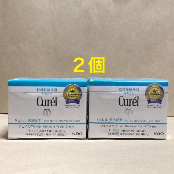 《2個》花王【キュレル curel】潤浸保湿フェイスクリーム40g 敏感肌・低刺激 セラミド