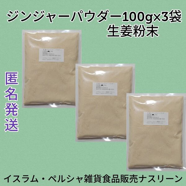 ジンジャーパウダー・生姜粉末100g×3袋