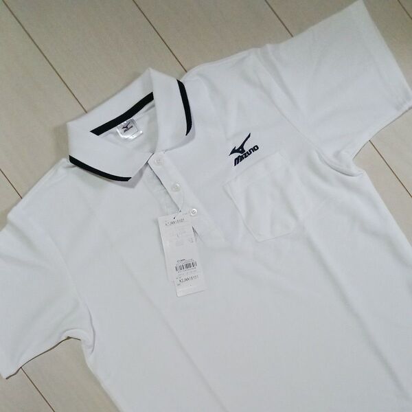 【新品未使用】Mizuno ミズノ半袖ポロシャツ ホワイト Lサイズ