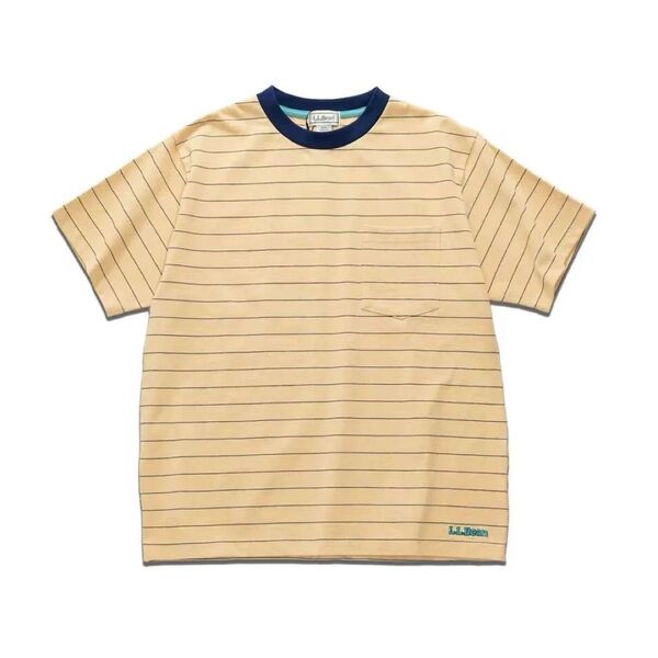 エルエルビーン ユニオン ショートスリーブ ストライプ Tシャツ イエロー