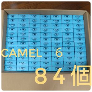 タバコの空箱 84個 CAMEL キャメル 6ミリ 水色