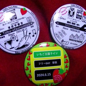東武宇都宮線◆オリジナル缶バッチ3種◆いちご王国ライン