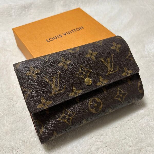 【美品】ルイヴィトン LOUIS VUITTON 折財布 モノグラム ポルト トレゾール エテュイ パピエ モノグラム
