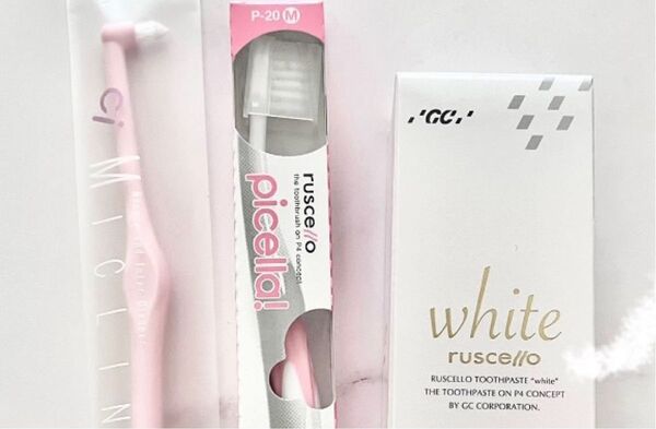 ruscello ルシェロ ホワイト、 ルシェロ歯ブラシ P-20 ピセラM、Ciメディカル ワンタフト Miclin ミクリン