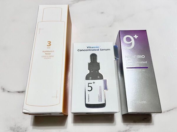 ナンバーズイン3番 うるツヤ発酵トナー、5番 9番 セラム 美容液