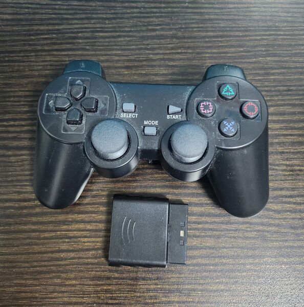 【動作確認済】PS2 ワイヤレスコントローラー 互換品 ブラック