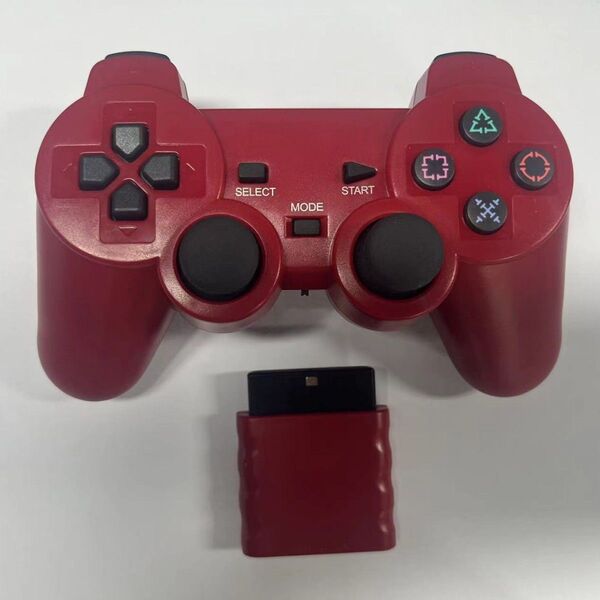 【未使用品】PS2 ワイヤレス コントローラー 互換品 プレステ2 PlayStation2 レッド