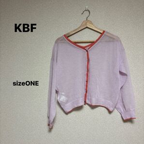 KBF レディース トップス カーディガン パープル 長袖 サイズONE 可愛い 春夏 人気