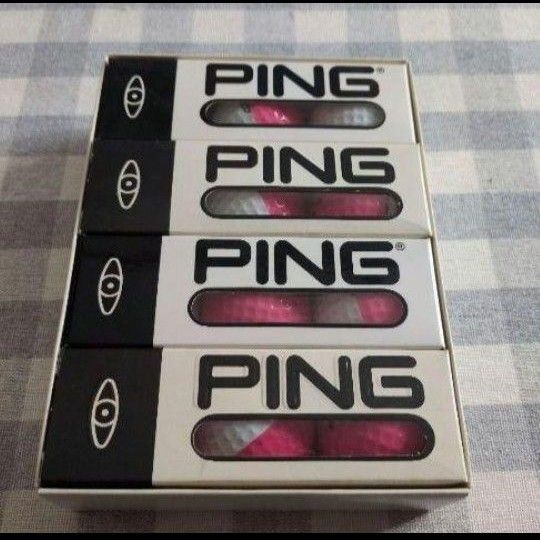 PING ピン ゴルフ ボール ゴルフボール カラーボール ツートン ピンク×ホワイト