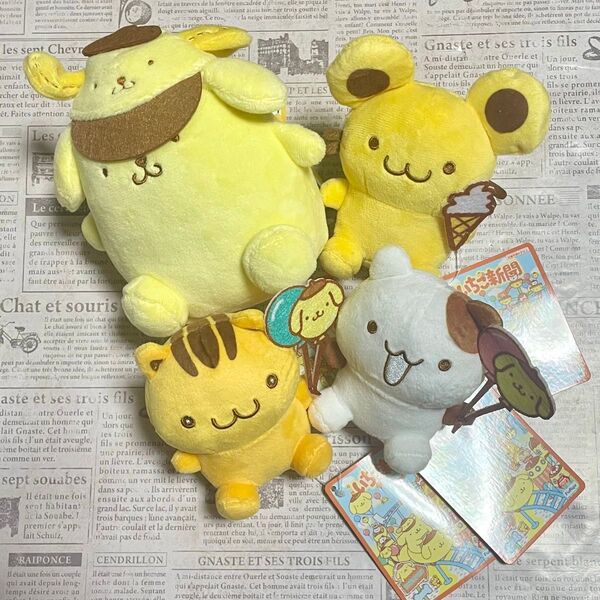 【匿名発送】いちご新聞638号コラボレーションぬいぐるみ(全4種)コンプ品 サンリオ ポムポムプリン