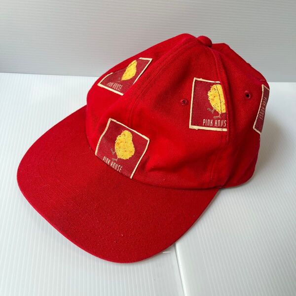 美品 レトロ 平成 y2k 赤 ピンクハウス ロゴキャップ 帽子 ヴィンテージ ビンテージ 古着 キャップ 90s CAP