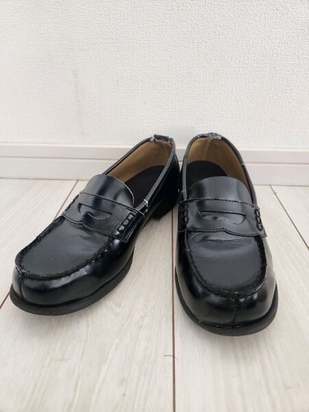革靴 ローファー 黒 ブラック 女子高生 JK 25.0cm 4E CHARKIES コスプレ 通学 スクール
