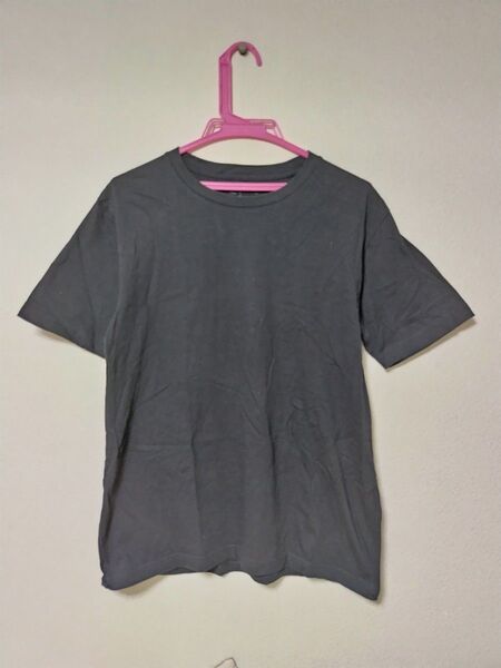 無印良品 洗いざらし天竺編みクルーネック 半袖Tシャツ 紳士 L 黒