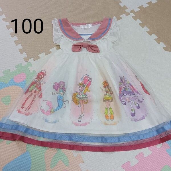 女の子 100 ワンピース 子供服 フレンチスリーブワンピース キッズ服