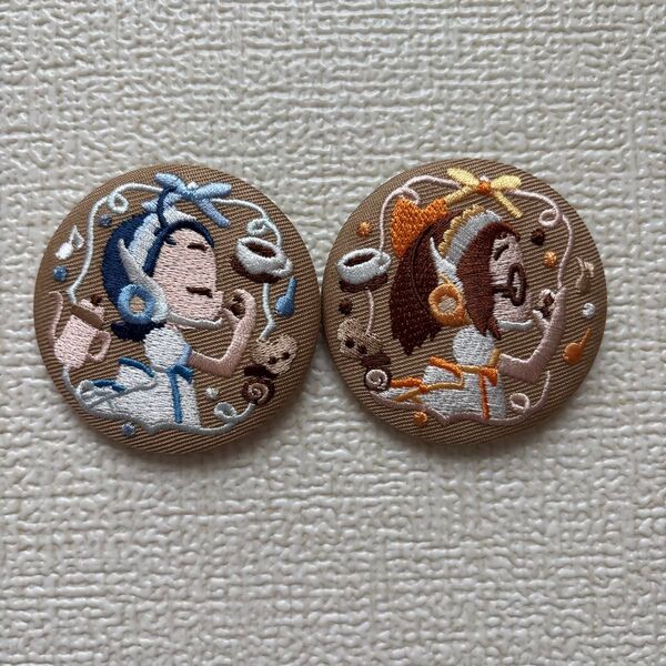 おジャ魔女どれみ 刺繍缶バッジ はづき あいこ 2個セット
