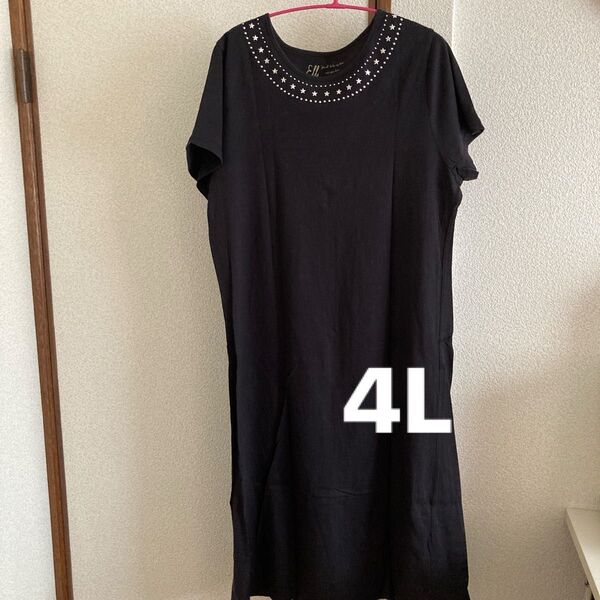 ワンピース 大きいサイズ 4L ブラック