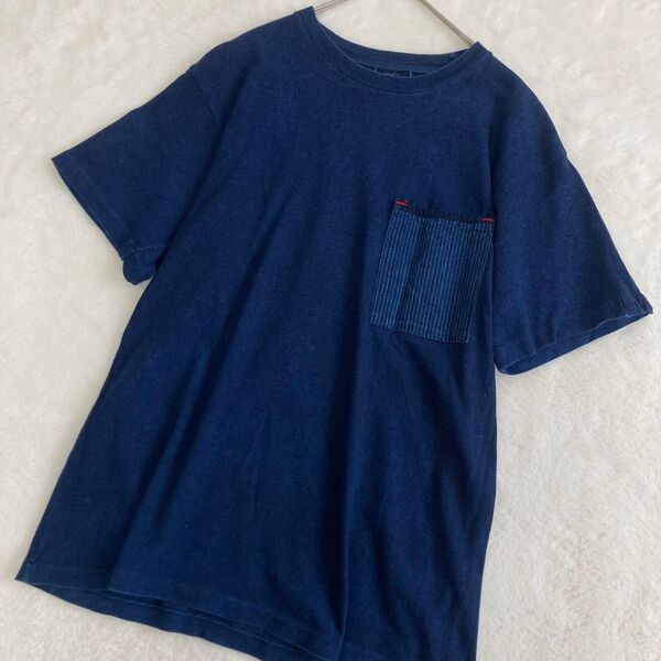 美品☆ティグルブロカンテ GOD AI 藍染めTシャツ インディゴ S