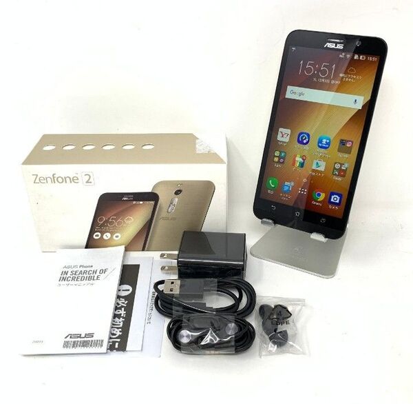 ☆ 美品 ☆ ZenFone 2(RAM 4GB、ROM 32GB、ゴールド)と付属品一式