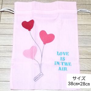 【新品】ハート 巾着袋 布袋 プレゼント袋 エコバッグ 刺繍柄 旅行用下着入れ