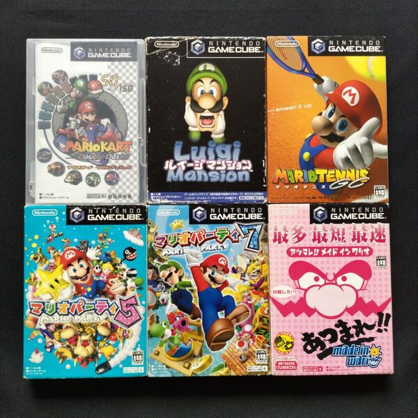 【難あり】マリオカート ルイージマンション マリオテニス マリオパーティ メイドインワリオ 6本セット