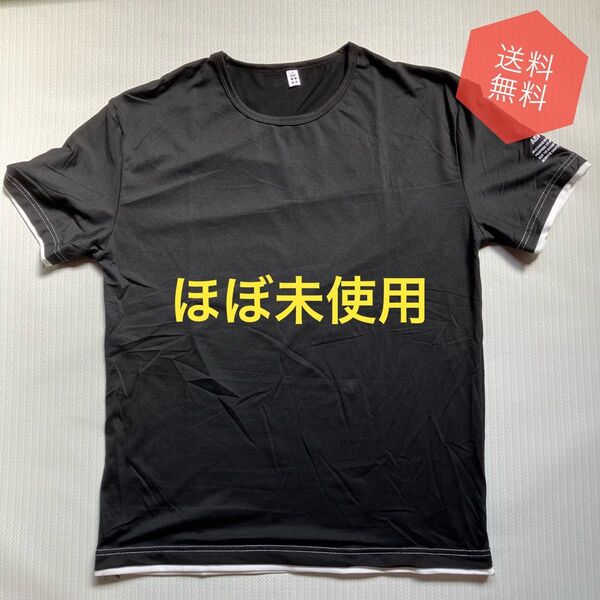 Tシャツ メンズ M相当 黒 ブラック 丸首 半袖 春 夏 カジュアル シンプル