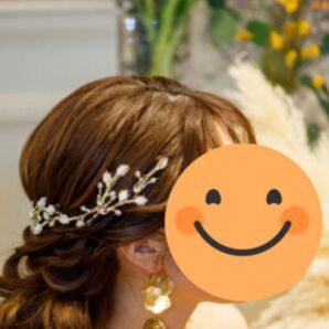 フラワーデザイン ゴールドピアス、ヘアアクセサリー