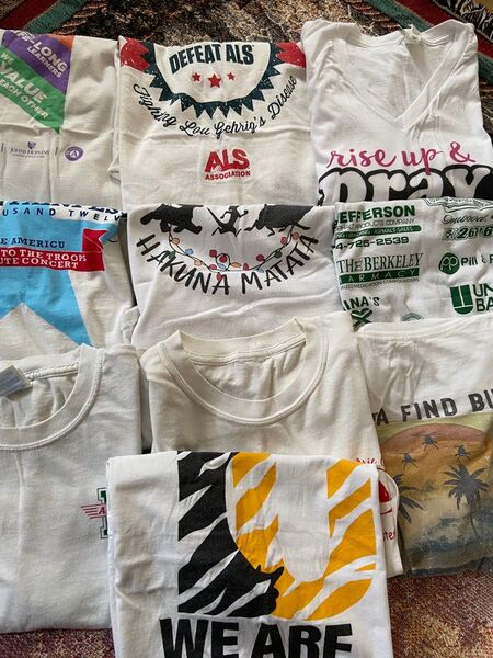 アメリカ古着ホワイトコットン Tシャツ セット 半袖 トップスLサイズ10枚