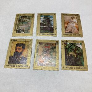 絵画の切手 6枚 使用済み