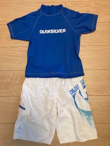 QUIKSILVER 130㎝ ラッシュガード&ハーフパンツセット サーフパンツ 海パン 水着 男の子 クイックシルバー 140