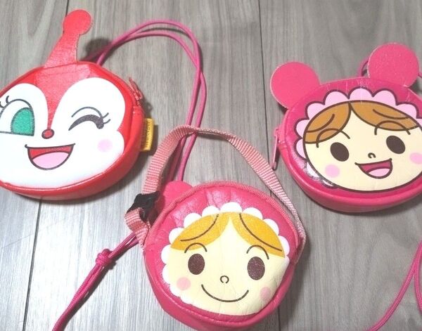 ドキンちゃん あかちゃんまん ポシェット ポーチ ショルダー ミニバッグ 3個セット
