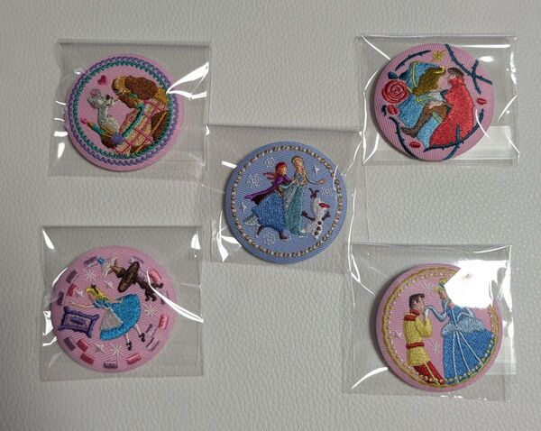 【新品未使用】ディズニー 刺繍缶バッジ ビスケット 缶バッジのみ 5種