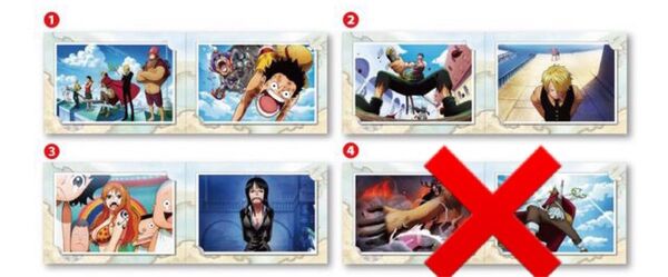 ONE PIECE くら寿司コラボ商品 3点 ブロマイド風ポストカード 6枚
