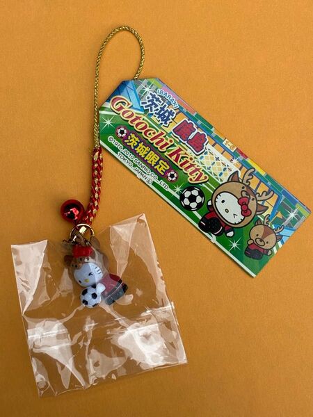 ★レア★未使用品★茨城限定 鹿島アントラーズ サッカー ストラップ 根付け★ご当地キティ ハローキティ マスコット シカ★鈴 赤