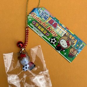 ★レア★未使用品★茨城限定 鹿島アントラーズ サッカー ストラップ 根付け★ご当地キティ ハローキティ マスコット シカ★鈴 赤